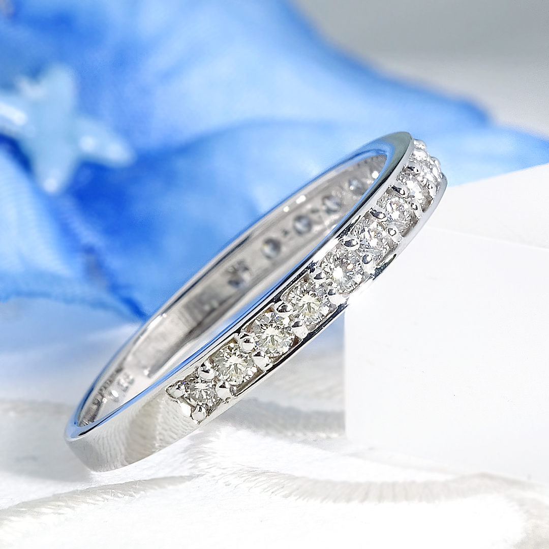 K10YG/WG 【0.36ct】 ダイヤモンド ハーフ エタニティ リング