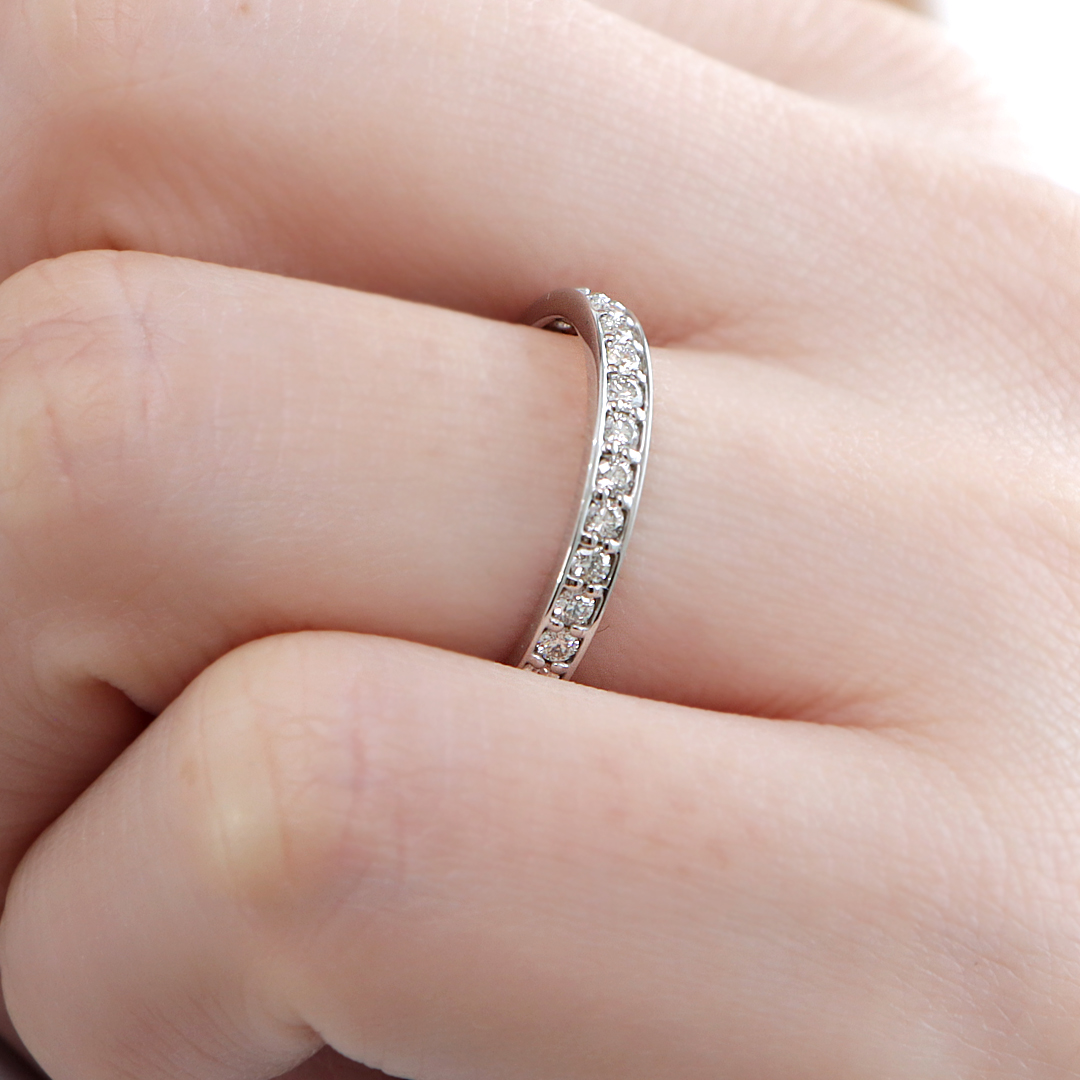 K10YG/WG 【0.36ct】 ダイヤモンド ハーフ エタニティ リング