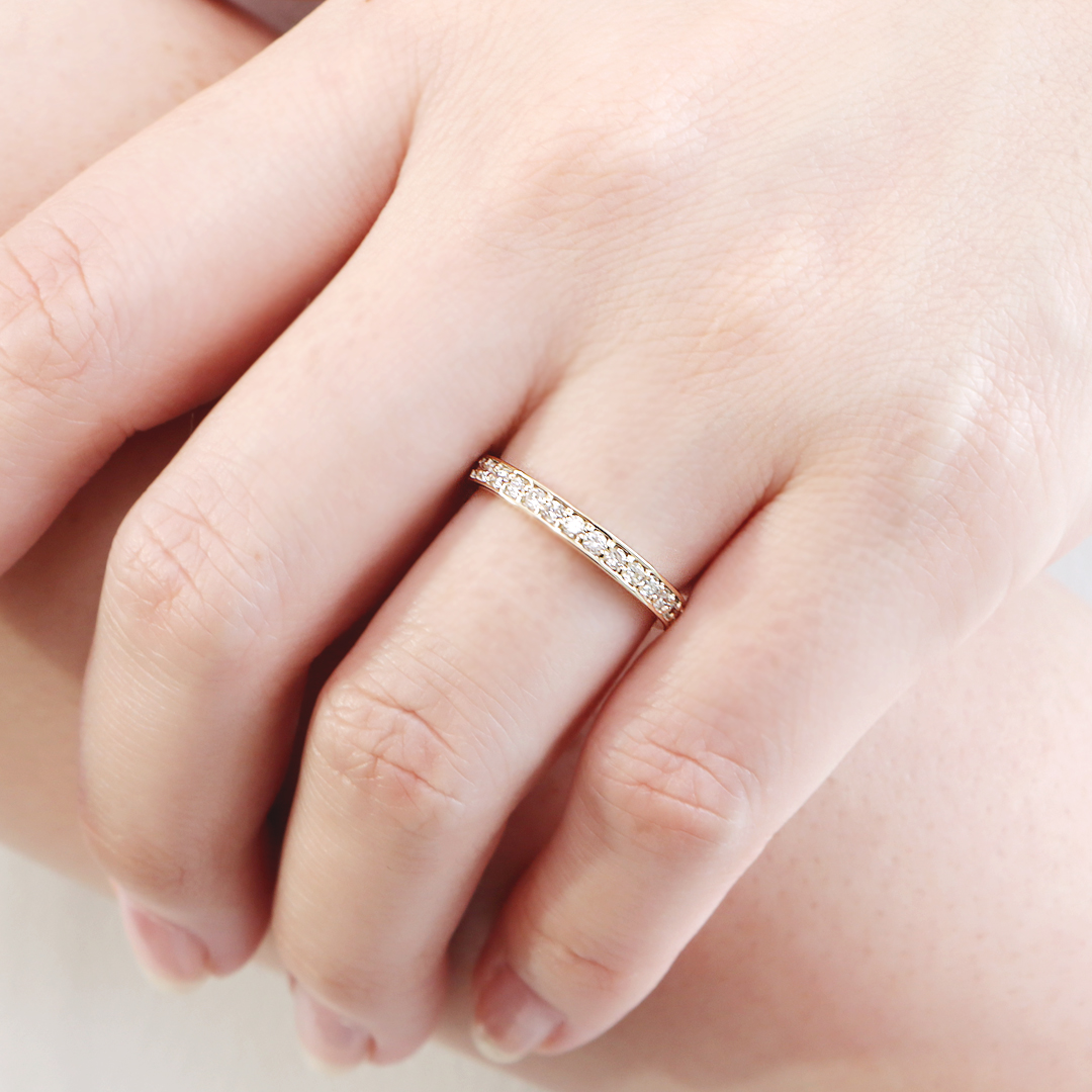 K10YG/WG 【0.36ct】 ダイヤモンド ハーフ エタニティ リング