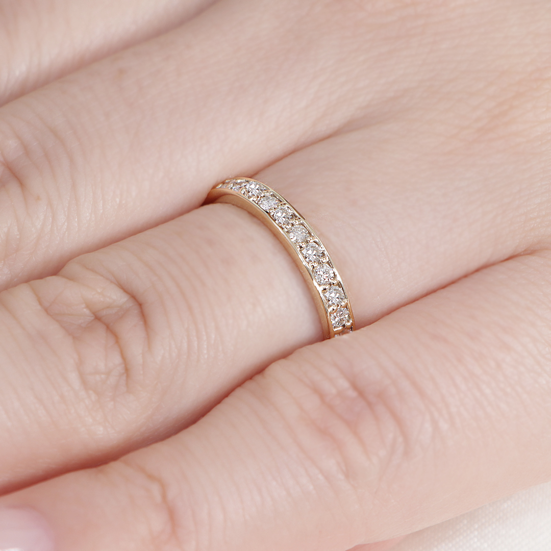 K10YG/WG 【0.36ct】 ダイヤモンド ハーフ エタニティ リング