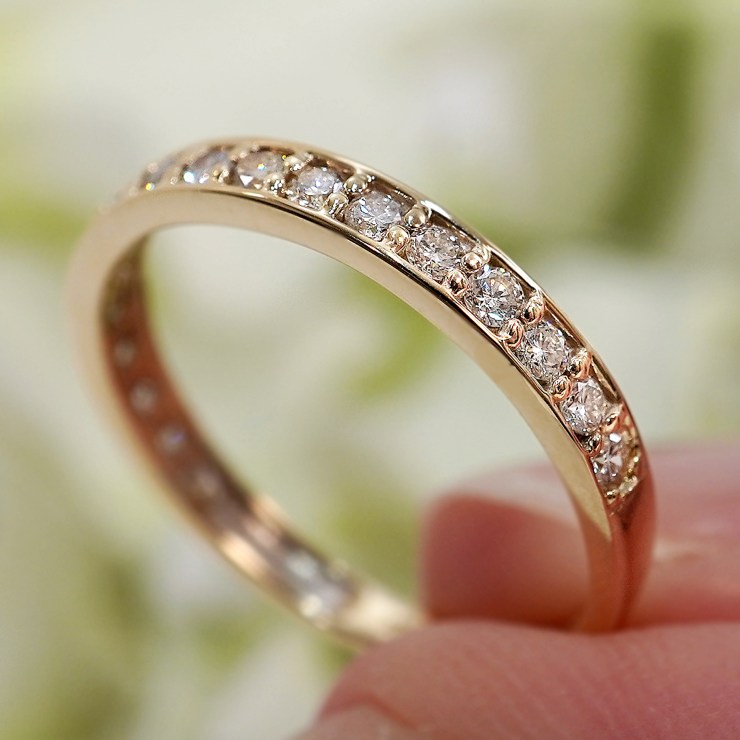 K10YG/WG 【0.36ct】 ダイヤモンド ハーフ エタニティ リング