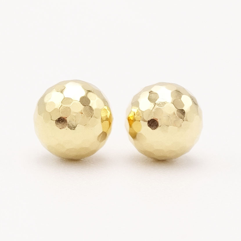 ミラーボール 6mm 18金 ピアス K18YG 18K 丸 つや シンプル