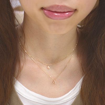 人気のファッショントレンド 新着2 連 ネックレス ピンク ゴールド