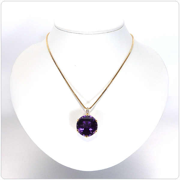 ◯アメジスト、ペンダントトップ アメジスト29.4ct ネックレス トップ K18YG ペンダント ヘッド 29ct up