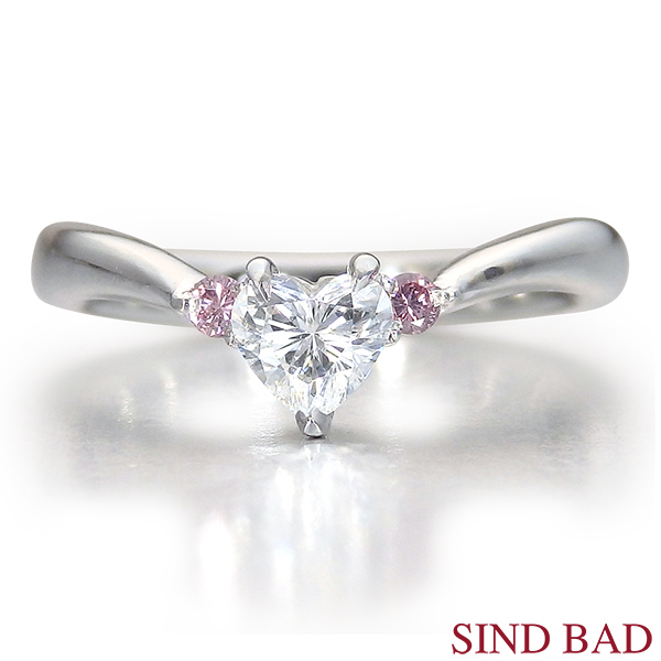 ハートシェイプ ピンクダイヤモンド 0.359ct F SI2 HEART BRILLIANT 