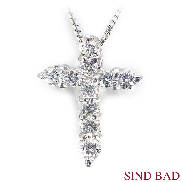 プラチナネックレス　クロス　ダイヤモンド0.15ct crossfor公式】ネックレス ダイヤモンド0.13ct 菱形 プラチナ製