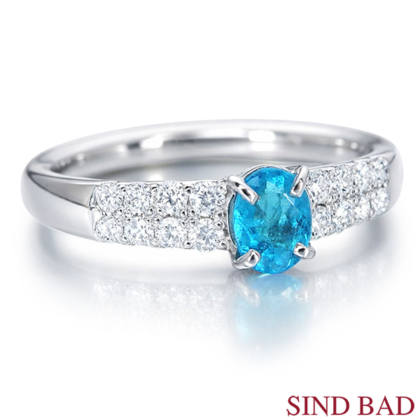 ソーティング付き♪パライバトルマリンのフリーサイズリング パライバトルマリン リング pt900 指輪 パライバ 0.325ct 中央宝石研究