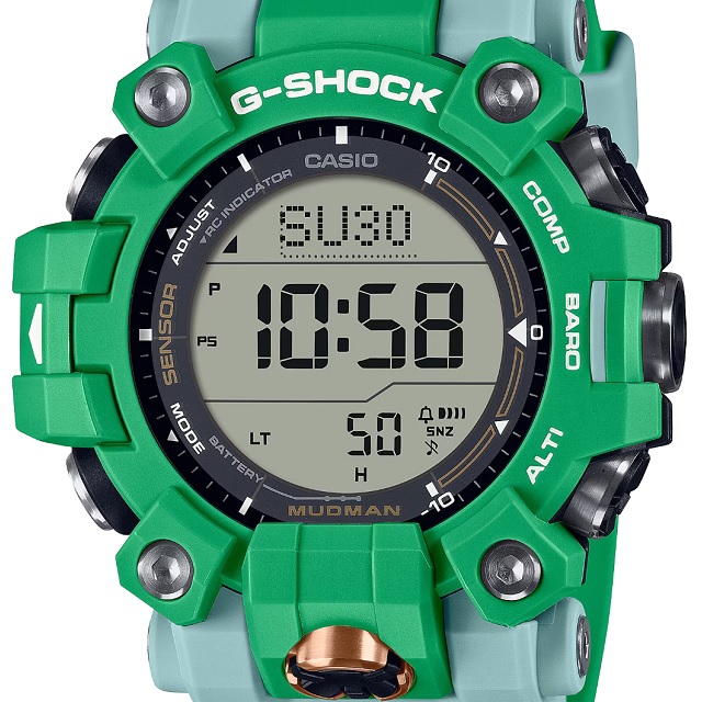 '23-11 CASIO G-SHOCK MUDMAN EARTHWATCH'23 [ヒロオビフィジーイグアナ] タフソーラー電波 トリプルセンサー  GW-9500KJ-3JR