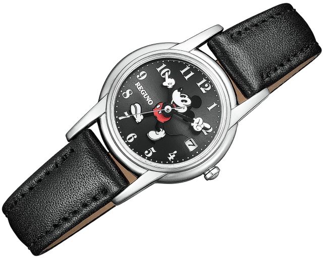 ミッキーマウス CITIZEN REGUNO  Disney ソーラー日付表示 REGUNO（CITIZEN） 正規新品 指さしミッキーマウス ソーラー