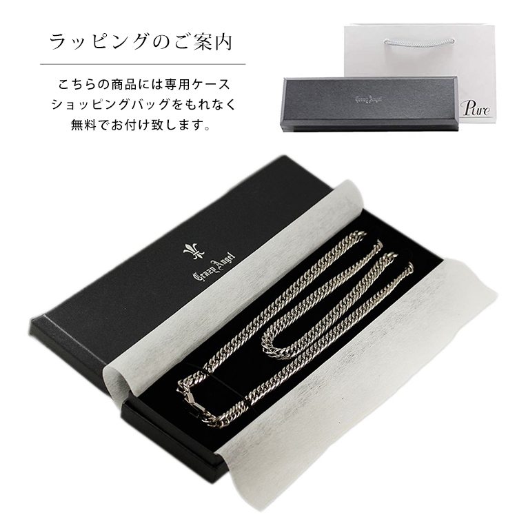CrazyAngel 喜平ネックレス メンズ 6面W ステンレス ダブル 六面