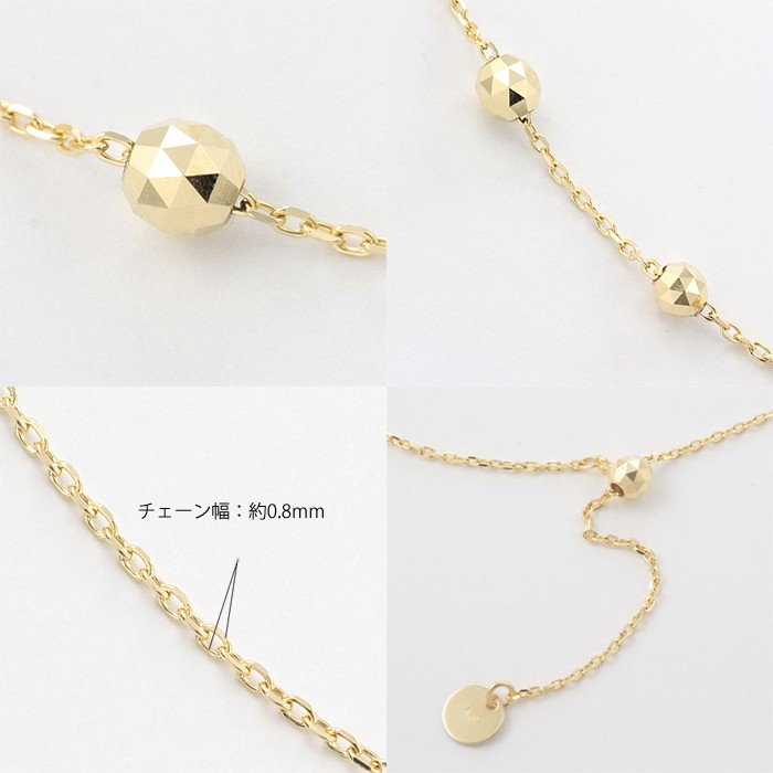 ブレスレット 18金 18k k18 レディース ゴールド チェーン 華奢 金属 
