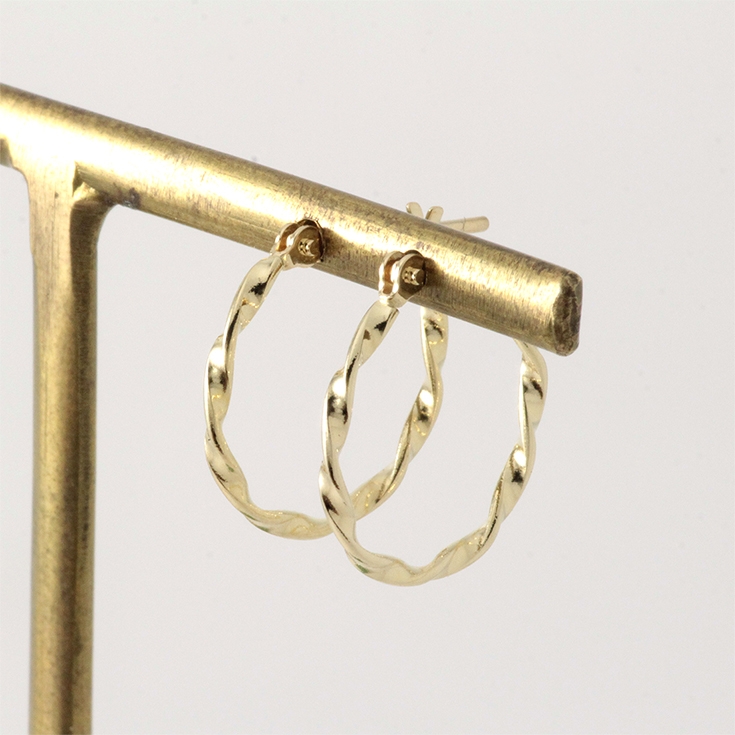 ピアス レディース k10 10金 フープピアス リング ねじり ゴールド