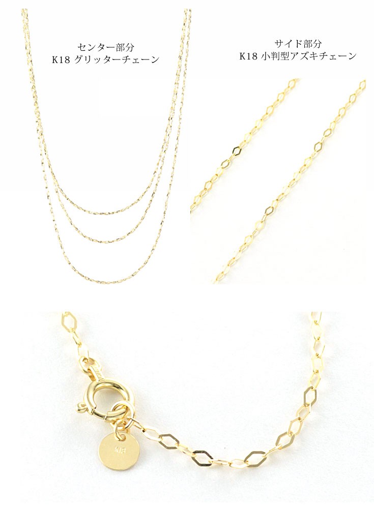 ロングネックレス 18金ネックレス レディース ペンダント k18 40代 