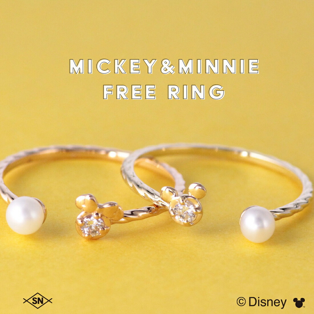 指輪 リング レディース k10 10金 ミッキー ミニー ディズニー Disney 