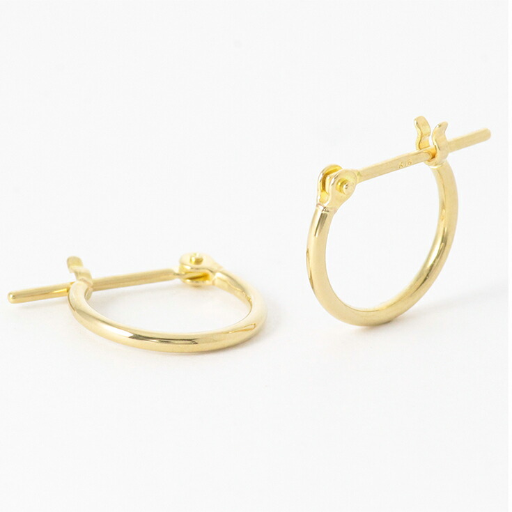 ピアス レディース k18 18金 18k フープ フープピアス 10mm