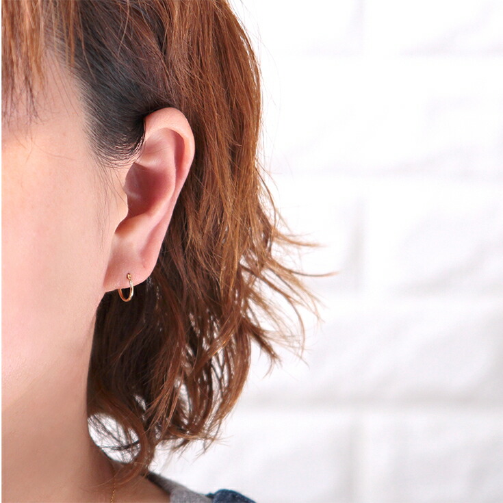 ピアス レディース k18 18金 18k フープ フープピアス 10mm