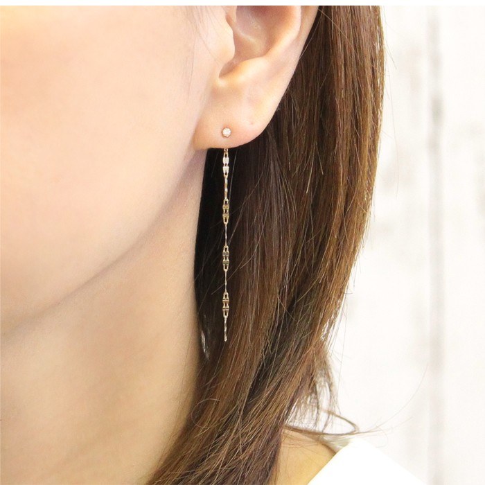 揺れるピアス 18金ピアス キャッチ 18k ゴールド アメリカン