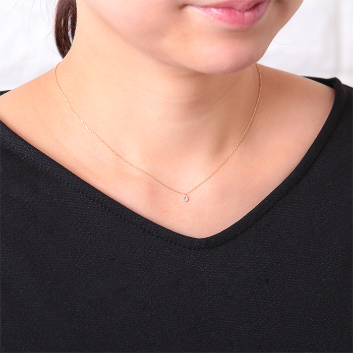 ネックレス レディース k18 18金 小さめ ゴールド ナンバー 数字