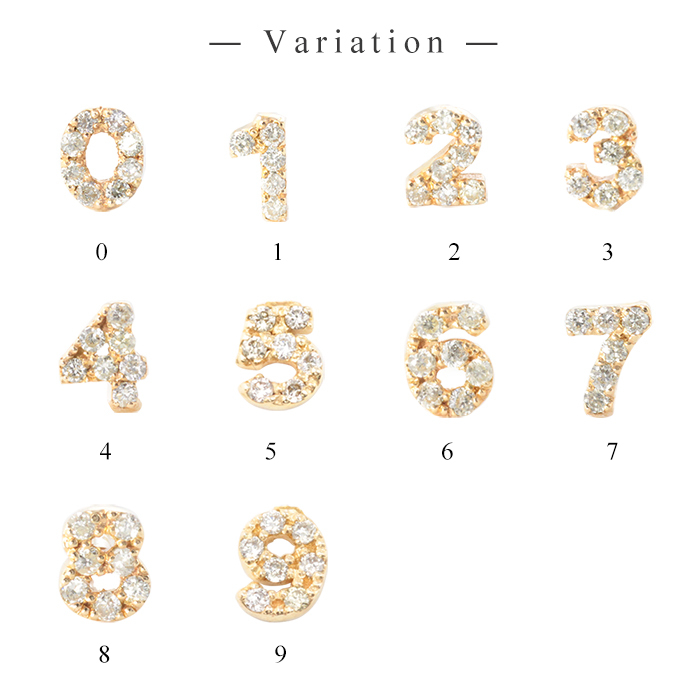 ネックレス レディース k10 10金 小さめ ゴールド ナンバー 数字