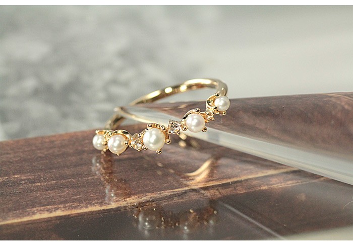 ホワイトゴールド パールリング パール リング ホワイトトパーズ 指輪 レディース ゴールド おしゃれ