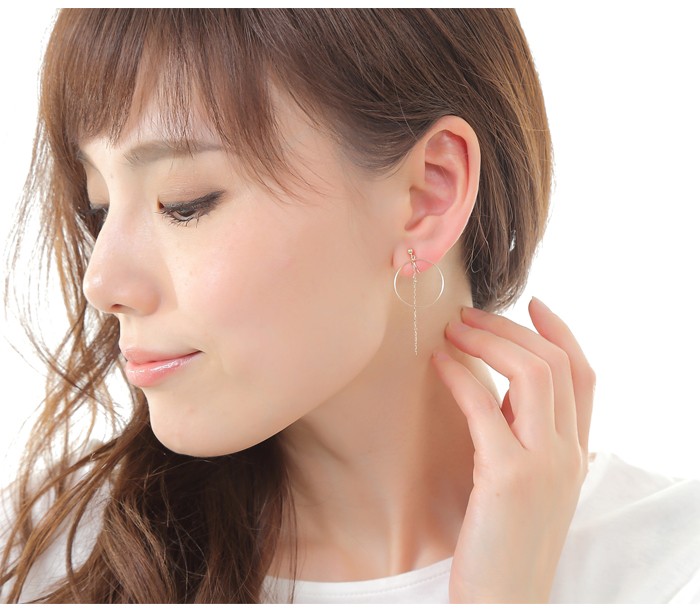 揺れるピアス 10金イヤリング イヤークリップ レディース k10 10k