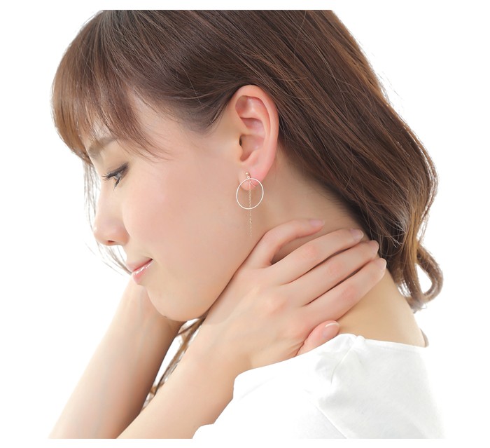 揺れるピアス 10金イヤリング イヤークリップ レディース k10 10k
