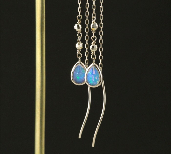 18金 ピアス オパール レディース k18 18k ゴールド アメリカンピアス