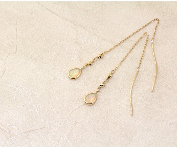 18金 ピアス オパール レディース k18 18k ゴールド アメリカンピアス