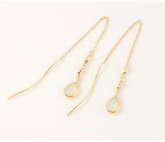 18金 ピアス オパール レディース k18 18k ゴールド アメリカンピアス