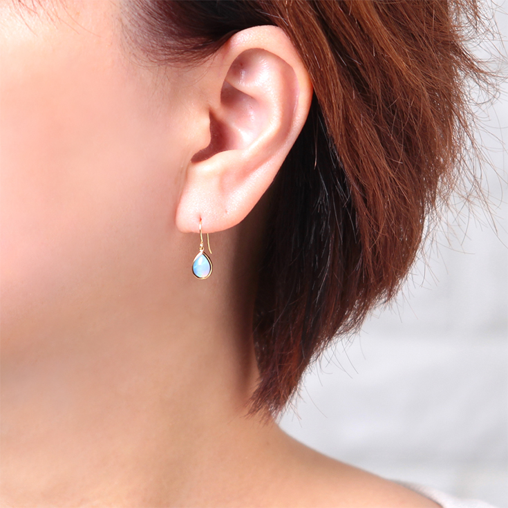 ピアス レディース 18金 k18 オパール ゴールド 天然石 おしゃれ 大人