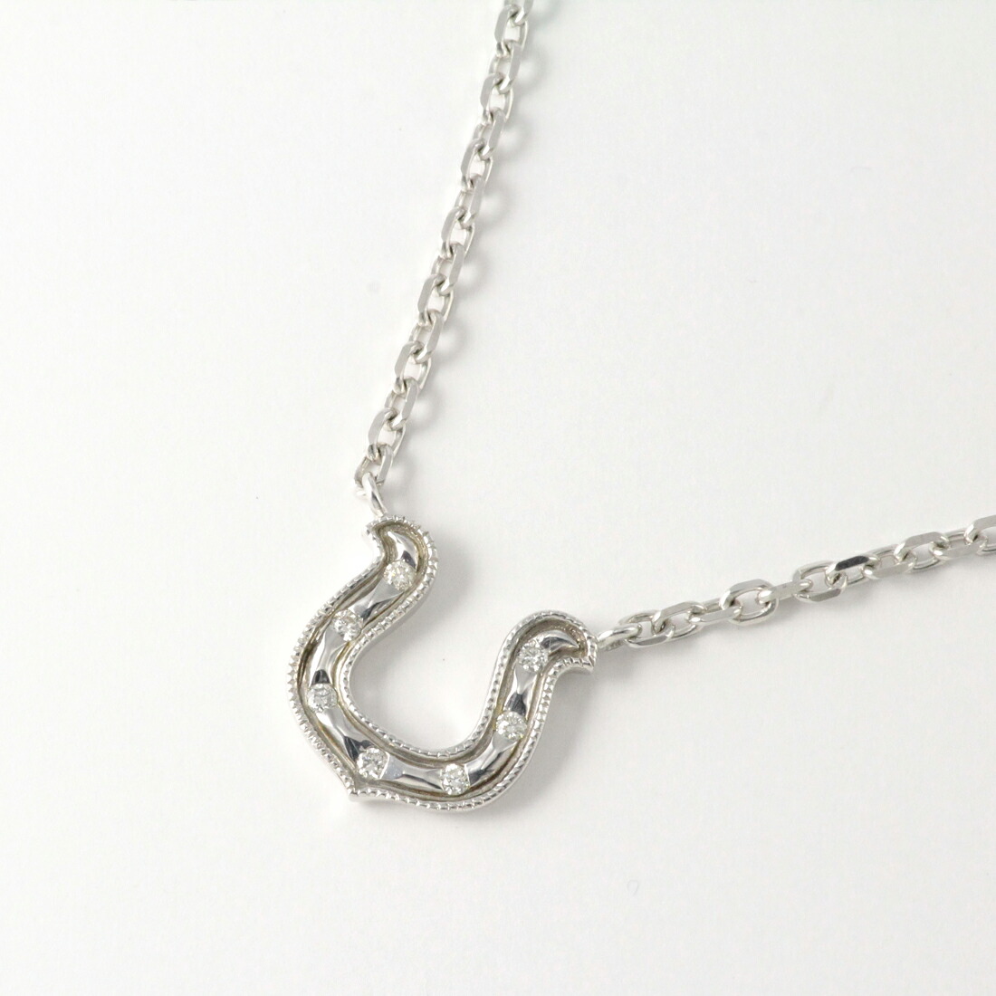 ダイヤモンド ネックレス ペンダント メンズ チェーン 馬蹄 ホース