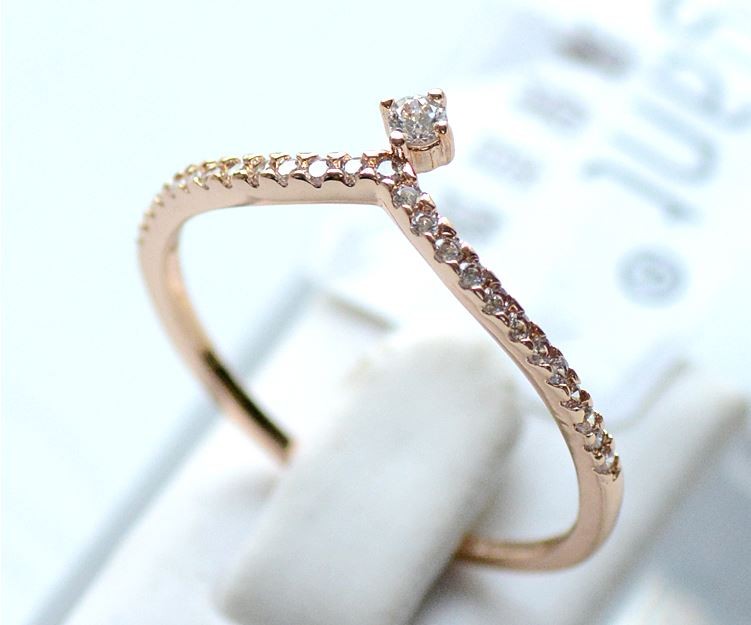 SWAROVSKI（スワロフスキー） 指輪 リングV字 高級 ピンキー 大きい