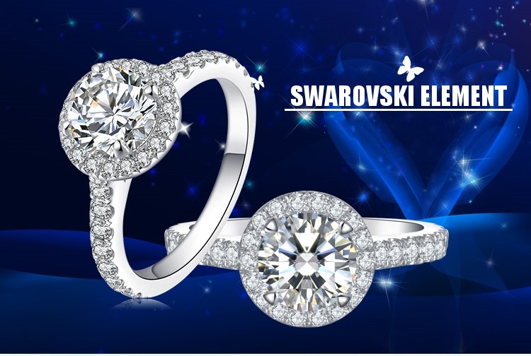 SWAROVSKI リング Hyperbola リング, ミックスカット, ホワイト, ロジウム・プレー