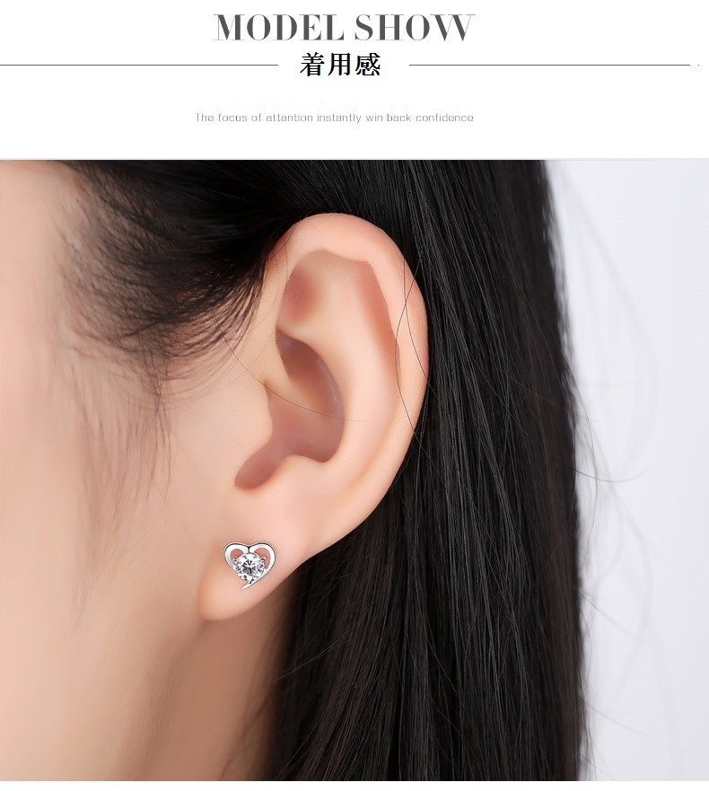 ピアス ハート スワロフスキー 上品 シルバー925 彼女 可愛い