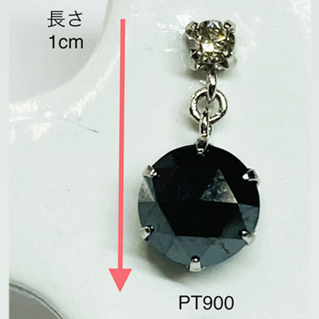PT900 ブラックダイヤモンド ピアス