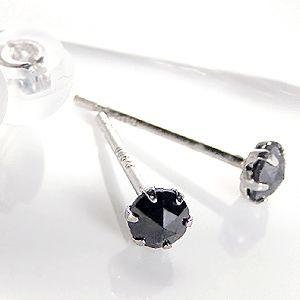 pt900 プラチナ ブラックダイヤモンド ピアス AAAクラス 人気 0.20ct