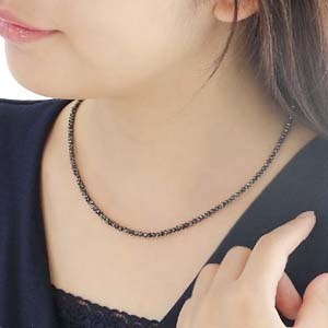  commodity image 3 [K18WG] black diamond necklace 30ct up [AAA Class ]