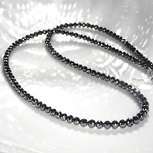  commodity image 1 [ rare mirror ball cut ] black diamond necklace 50ct up [AAAA Class ]