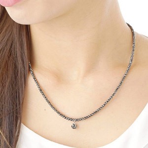  commodity image 2 [K18WG] black diamond Monde pendant top [AAA Class ]