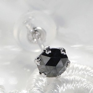 商品画像２ 【PT900】天然ブラックダイヤモンド ピアス0.15ct片耳用【AAAクラス】
