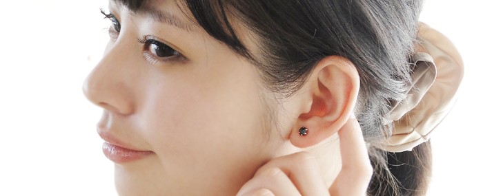  one-side ear for [K18WG] natural black diamond Monde earrings 0.35ct[AAA Class ]