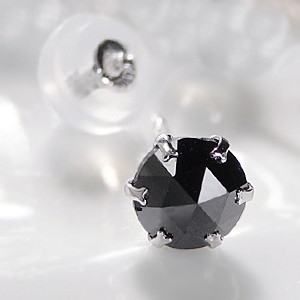 商品画像２ 【pt900】天然ブラックダイヤモンド ピアス0.35ct【AAAクラス】