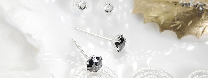 [pt900] black diamond Monde earrings 0.30ct[AAA Class ]