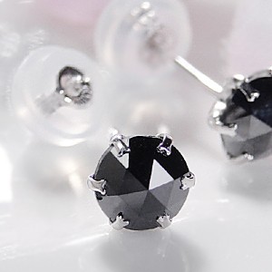 商品画像２ 【PT900】天然ブラックダイヤモンド ピアス0.70ct【AAAクラス】