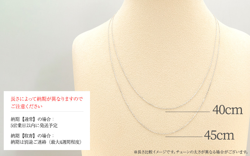 Jeweluce pt850 アズキチェーン 【線径0.2mm 太さ0.8mm】 40cm