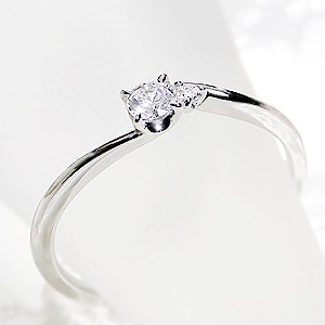 Jeweluce ダイヤモンド リング プラチナ pt950 0.1ct 2粒 ダイヤ