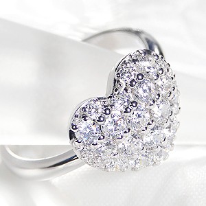 H*i様 ハートモチーフ パヴェダイヤ リング　pt950 ダイヤモンド　新品 Jeweluce（ジュエルーチェ） ダイヤモンド リング プラチナ pt950 1.0