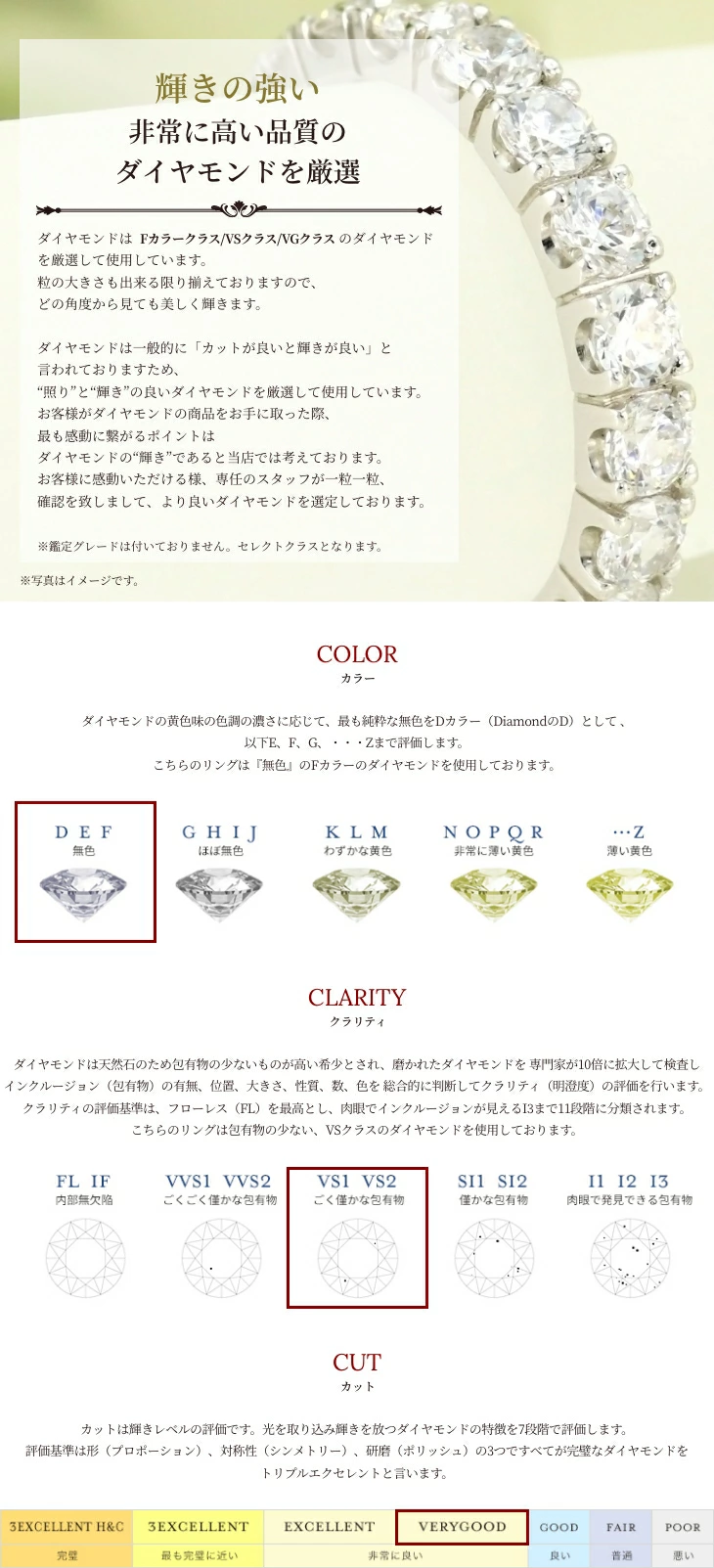Jeweluce ☆ダイヤモンド エタニティ リング 【Fカラークラス VS