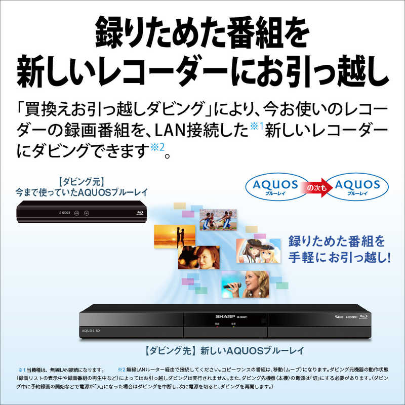 SHARP（シャープ） 1TB HDD内蔵ブルーレイレコーダー AQUOS ブルーレイ