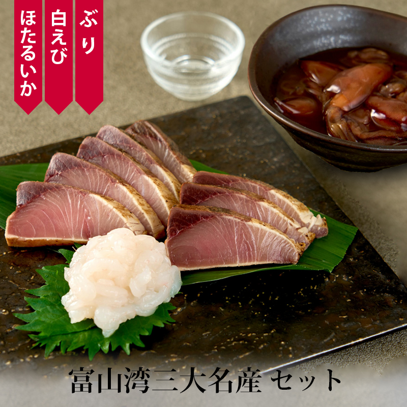 贈答 ギフト 富山湾三大名産 ぶり ほたるいか 白えび のセット 冷凍便